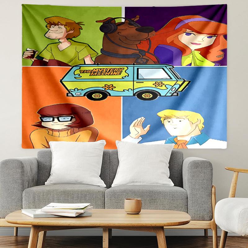 Scooby Print Tapestry, Lightweight Wall Hanging, for Bedroom, Dorm, Living Room, Home Art Decor, Birthday Christmas Gift for Friends