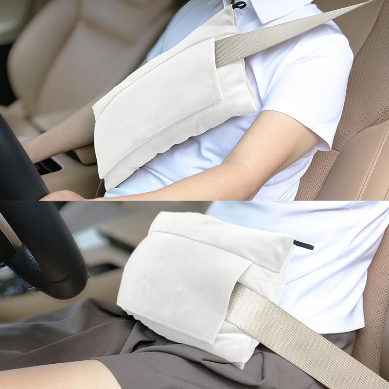 Super Soft Seatbelt Pillow, Seat Belt Pillow For Mastectomy Post-Surgery, Seat Belt Cushion For Heart Surgery Recovery, Hysterectomy Abdominal Large слоновая кость