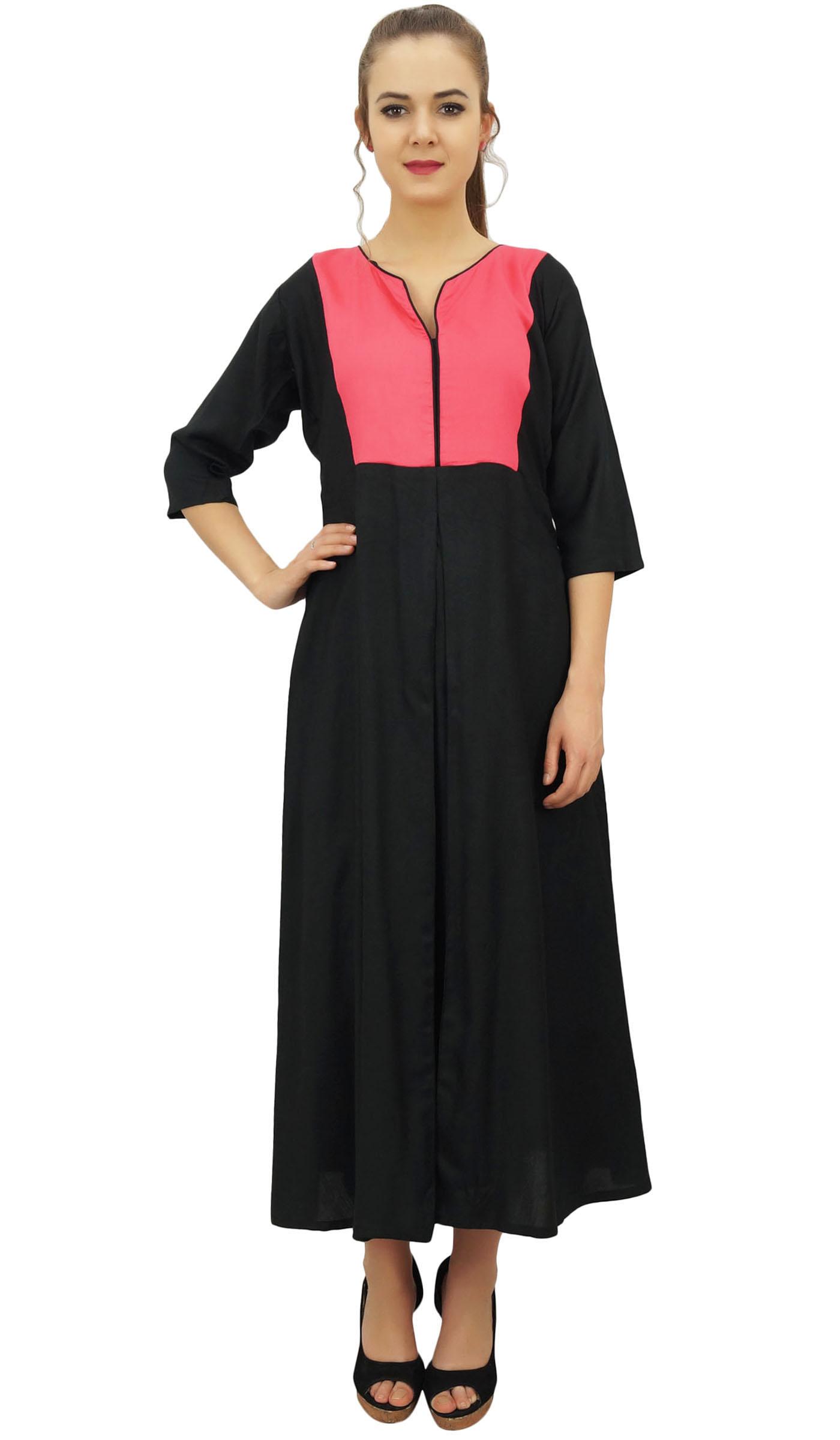 

Женское дизайнерское платье Bimba черного цвета А-силуэта Kurta Kurti Indian Party Wear с 10 чёрный