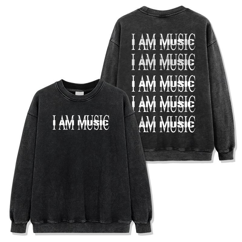 Zestaw bluzy z kapturem i koszulki z nadrukiem Playboi Carti, pranej