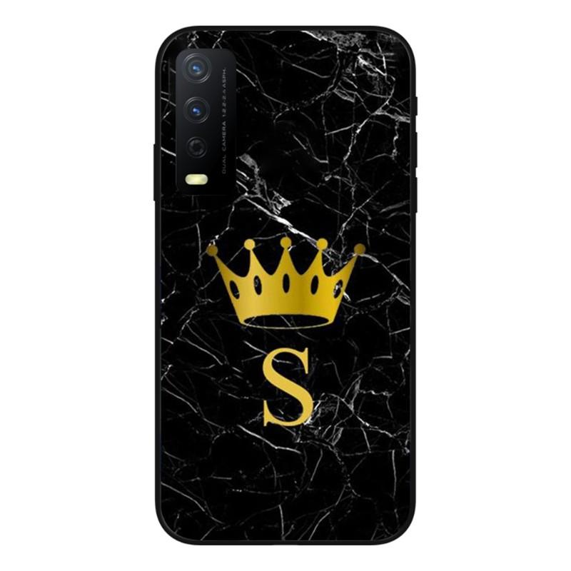 Cool Letter Marble Crown Phone Case For VIVO Y95 Y93 Y31 Y20 V19 V17 V15 Pro X60 NEX Soft Black Phone Cover
