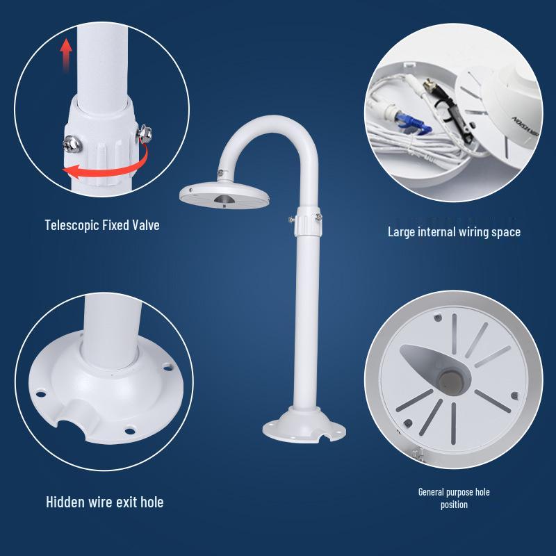 35mm U-shaped Dome Camera Ceiling Mount, Telescopic Aluminum Alloy for Hikvision/Dahua Panoramic Surveillance Cameras
