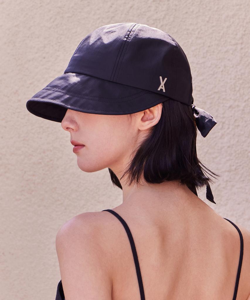 Bajal Va Studded Ribbon Bonnet Hat Black