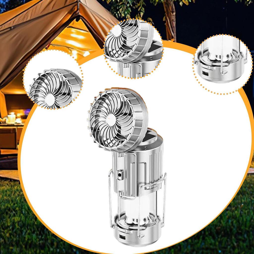 Camping Lantern with Fan Light Lightweight Charging for Phone Emergency Portable