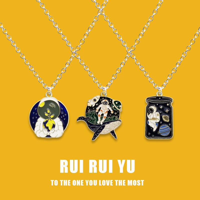 

RUI RUI YU астронавт звездное небо ожерелье кулон ожерелье для женщин мужчин подруга пара любовник ювелирные изделия подарок 3 PCS