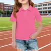Short Sleeve Polo Shirt for Girls Classic Collar Design Breathable Lightweight Fabric Suitable for Daily Wear School Uniforms Outdoor Activities