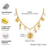 Summer Ocean Series Conch Shell Seahorse Fish Sun Necklace for Women, 18K Gold Plated Stainless Steel Charm Jewelry Gifts