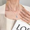 Natural Stone Crystal Pendant S925 Silver Necklace Female European and American Style High-end Crystal Clean Ice Flower Cut Colored Treasure Pendant