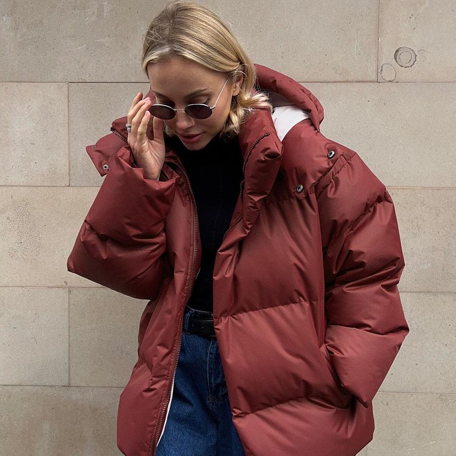 Down Jacket Women's Warm Fashionable Loose Comfortable Solid Cotton Jacket Autumn Winter Casual Simple Overwear