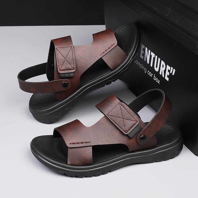 

Popular sandals men s summer 2025 outer wear non-slip, deodorant and light two wear driving men s casual beach shoes sandals 47 коричневый