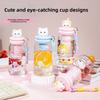 Cartoon Plastic Water Bottle 600ml with Handle Drinking Bottle Leakproof Straw Cup Summer