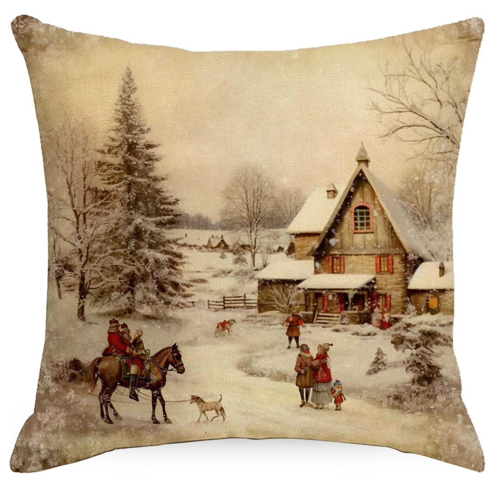 

Рождественская наволочка Подушка для сиденья в офисе Домашняя прикроватная наволочка