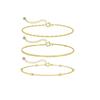 3Pieces/set Foot Decoration Fashionable Beach Bead Twisted Piece Chain Multi-layer Versatile Set Anklet