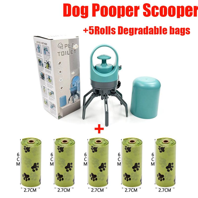 Pá Portátil para Cocô de Cachorro Limpador para Recolher Fezes de Animais de Estimação ao Ar Livre Saco de Lixo Embutido Coletor Manual de Cocô de Animais de Estimação Design Sem Toque