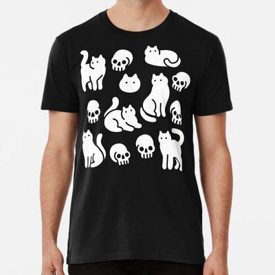 Katzen und Totenköpfe Muster S bis 5XL Hergestellt in AU/USA T-Shirt