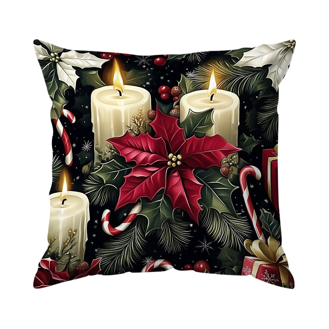 

Christmas pattern Cushions Pillowcase Polyester Cushion Cover Throw Pillow Sofa Decoration Pillowcover Home Car Sofa Decor 450*450mm