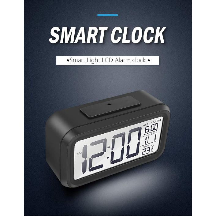 TXY LED Digital Alarm Clock Backlight Snooze Mute Calendar Desktop Electronic Bcaklight Table Clocks Desktop Clock (Black)
