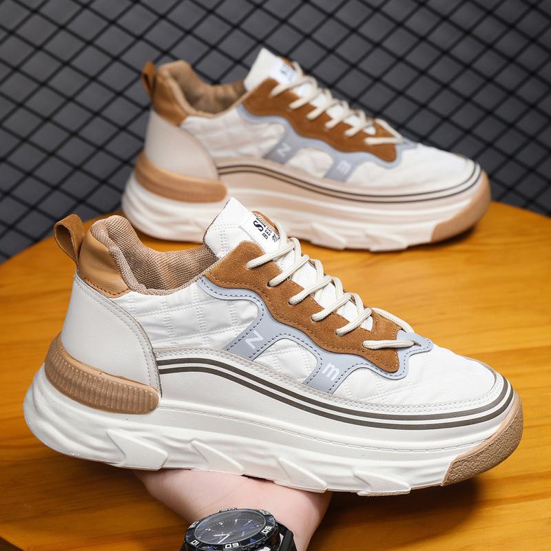 

Мужская новая модная универсальная повседневная обувь, мягкая подошва, увеличивающая рост, легкая и удобная спортивная обувь, импортная модная обувь 39 бежевый