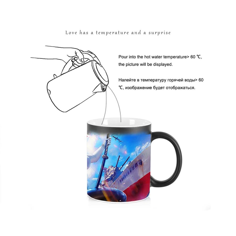 Creative Sexy Female Pirate Heat Sensitive Cup BSKT-170 Ceramic Mugs Coffee Cups Drinkware Color Change Mugs Custom Mug Anime