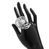 Exaggerated Alloy Ring—Customized French Sweet & Cool Lines Open Ring, Elegant & Versatile for Women, Daily & Party Fashion Accessory