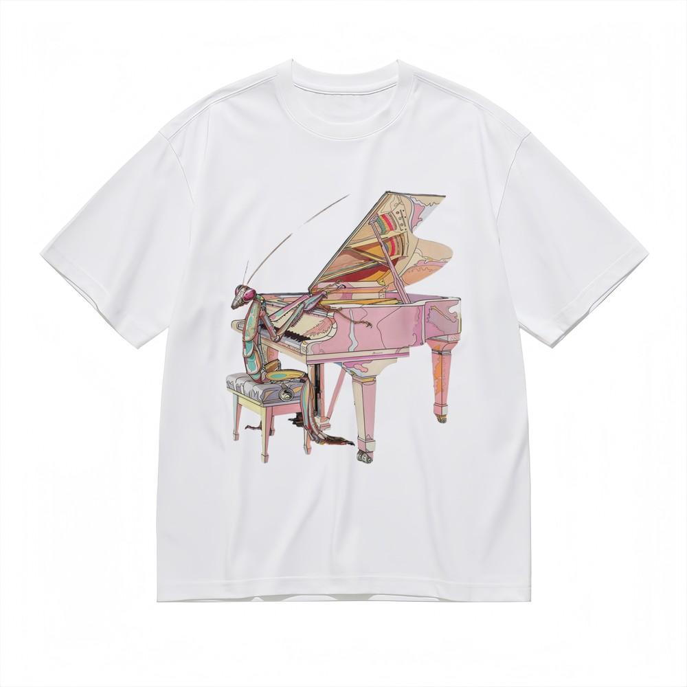 

Women s Musical Insect Fantasy Tee Graphic Unisex White 100% Cotton Summer Tops 4XL