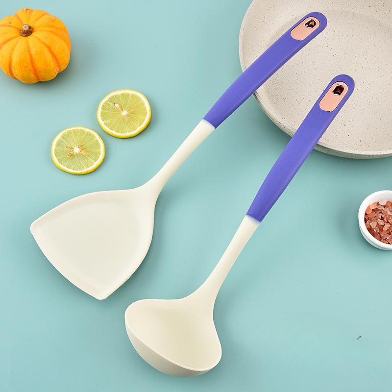 Heat Resistant Wooden Handle Spatula Soup Spoon Skimmer Home Cooking Spatula Non-Stick Cooking Set Kitchen Utensils