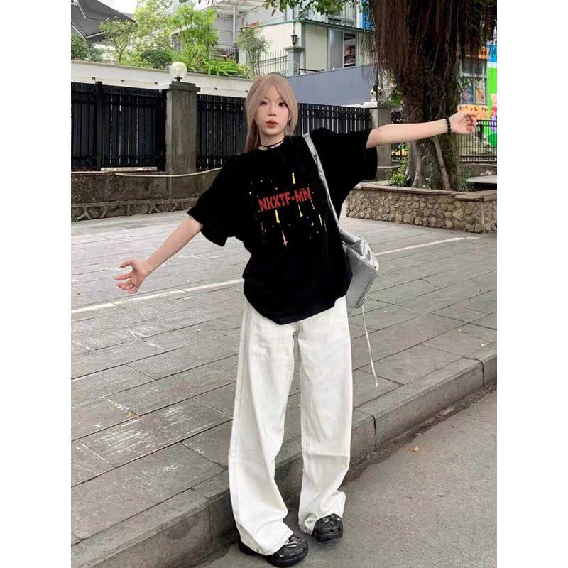 

Трендовая летняя нишевая футболка оверсайз с коротким рукавом Black (pure cotton quality version 250g) 2XL