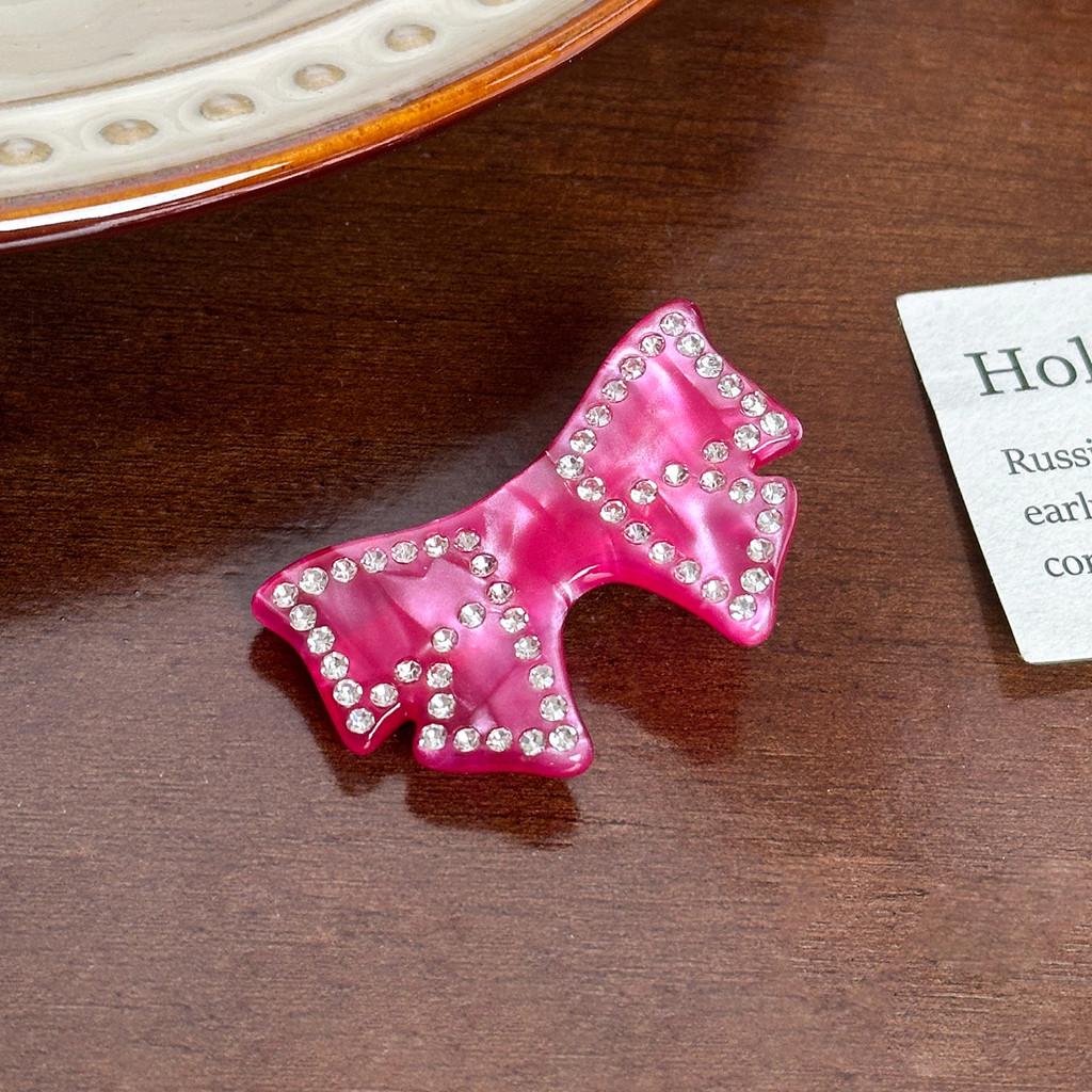 Four Centimeter Trendy Rhinestone Duckbill Hair Clips With Adorable Bow And Color Options