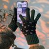 Driving Keep Warm Simple Leopard Windproof Female Gloves Velvet Thick Mittens  Gloves