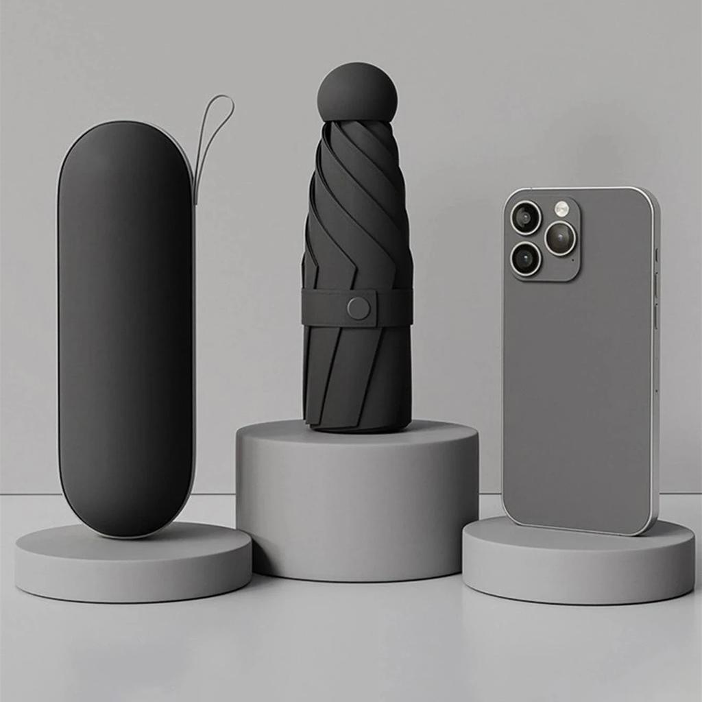 1pc Anti-Uv Mini Umbrella For Sunny And Rainy Days, Portable With Uv Coating And 6 Reinforced Ribs  Beach Umbrella