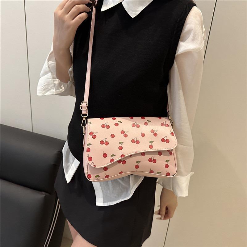 Summer Fashionable Mobile Phone Bag Women's New Simple Cherry Niche Shoulder Bag Oblique Span Small Square Bag