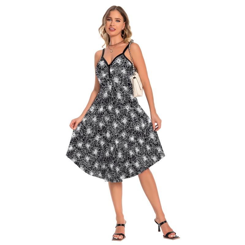 Summer hot-selling skull print new halloween skirt female sexy suspender women's dress