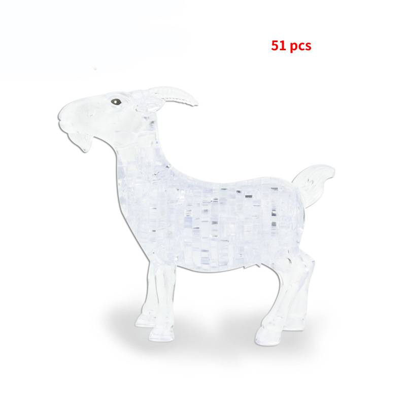 

3D Здание Кристальные Блоки Пазл Набор Слон Коза Модель Животного Игрушка Образовательная White Goat