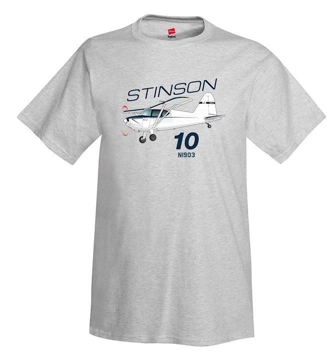 Stinson 10 (Blue) Airplane T-Shirt - Personalized with Your N# 3XL