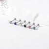 ZS 6-13 STK/LOT 16G Rustfritt Stål Leppe Labret Piercingsett Krystall Monroe Leppepiercing Øre Tragus Helix Bruskpiercing 6/8/10mm