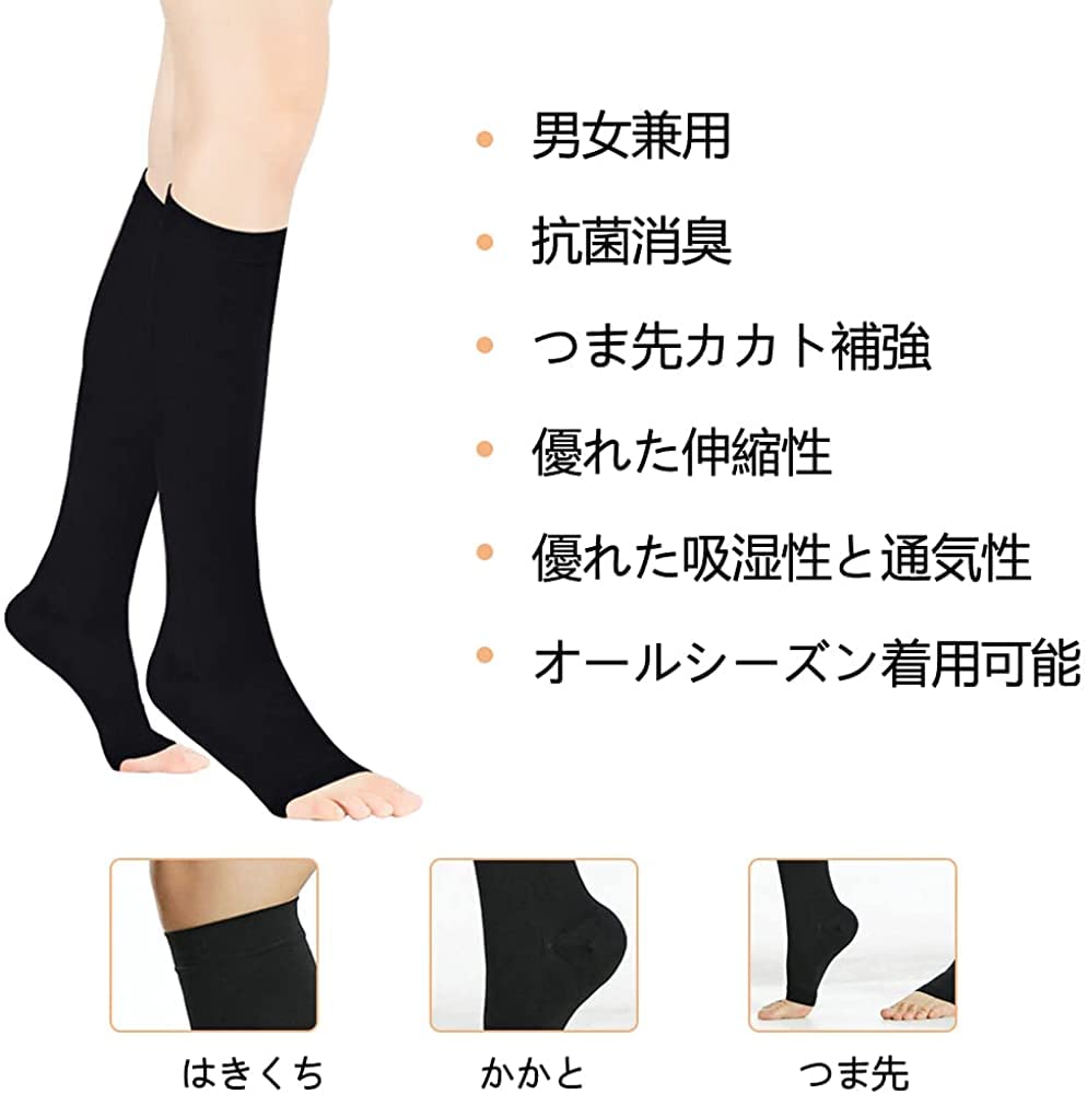 NANOOER Compression Toeless Elastic Sleeping Graduated Compression Compression and 3-Pair Socks, Stockings, Stockings, Knee-High Socks, Socks, Sports,