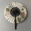 Rotatable Round Folding Fan Bamboo Craft Handheld Fan Ancient Dance Fan  Summer