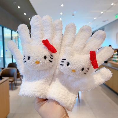 1 Paar Kawaii Niedliche Kuromi Melody Cinnamoroll Kt Cat Handschuhe Cartoon Fünffingerhandschuhe Mode Herbst Winter Warm Studentenhandschuhe