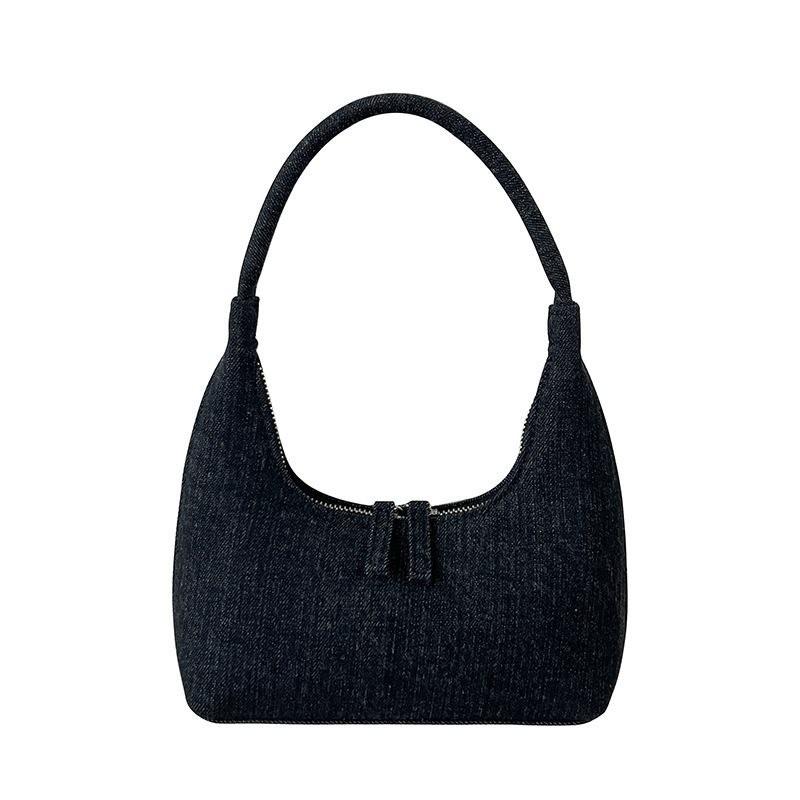 Elegant 2023 New Korean Style Moon Handbag Chic Denim Tote Bag For Women