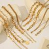 MW  Punk Style Exaggerated Thick Unisex Bracelet Stainless Steel Handmade Chain Gold Plated 18K Jewelry Spot