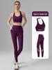 Dames lente- en zomerfitnessset: Tweedelige Yogatop met Strakke Ruglijnen & Anti-Roll Broek