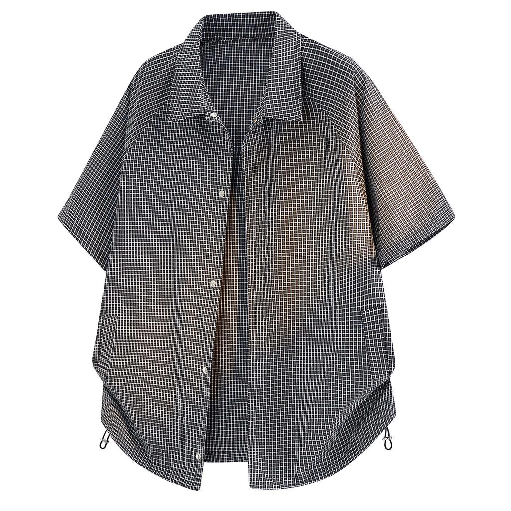 Shirt Men's Summer Half-sleeved Shirt Men's Lapel Trendy Cotton Shirt Loose Shirt Short-sleeved