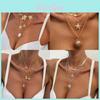 Bohemian-Stil Muschel-Anhänger Halskette Mit Langer Kette Für Frauen Lässiger Sommer Schmuck