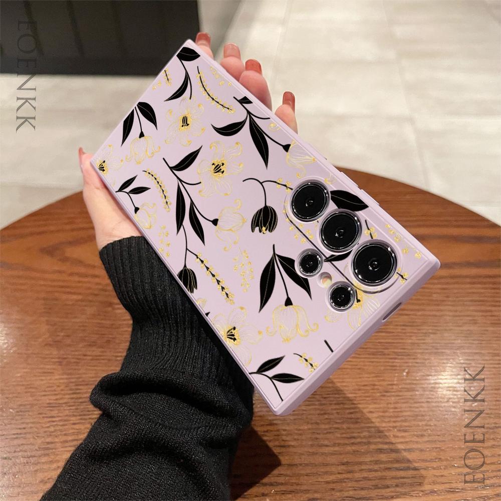 Simple Flower Pattern Soft Phone Case For Samsung Galaxy S25 S24 Ultra S23 S22 S21 S20 Ultra FE Plus Note 10 20 Lite Cover