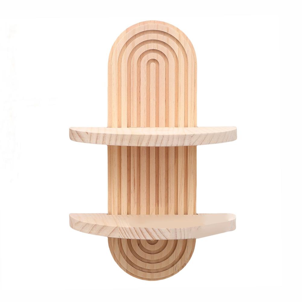 Bedroom Decor Floating Wooden Shelf Versatile Display Carbon Wood Color Functional Display Organizing Solution