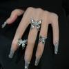 Romantic Liquid Metal Butterfly Ring for Women Elegant Irregular Pleated Texture Exquisite Punk Finger Rings Fashion Jewelry