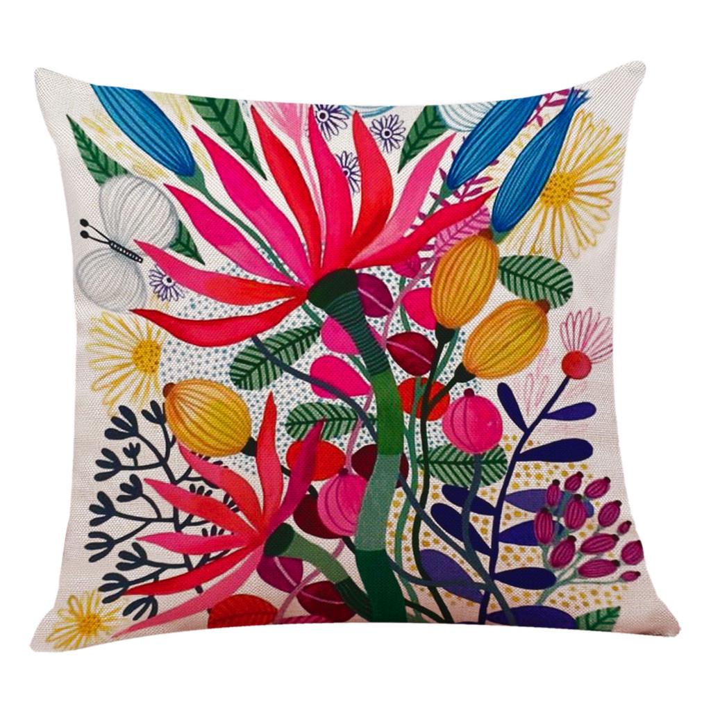 Cotton Linen Square Home Decorative Throw Pillow Case Sofa Waist Cushion Cover