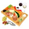 Chopping Board Bamboo Charcuterie Board Grooves Design Cheese Board Food Serving Tray for Home Kitchen