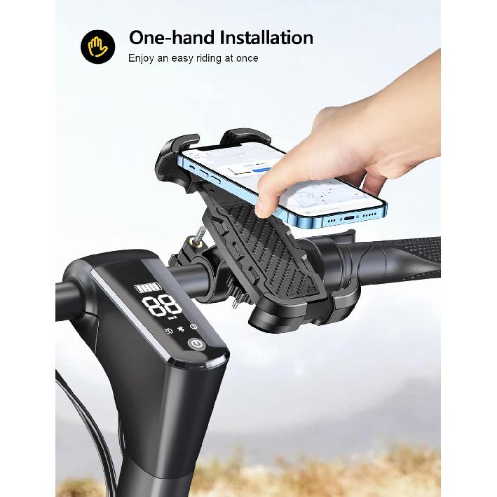Motorcycle Phone Mount, Upgrade [Never Fall Off] [0 Shake] Bike Phone Mount, [3S Put & Take] 360° Rotatable Phone Holder For Motorcycle Bike Bicycle