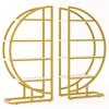 120×30×130 Cm Round Arch Standing Shelf – 2-Piece Metal Bookshelf with Gold Frame & 4 White MDF Shelves, for Living Room, Kitchen & Decoration